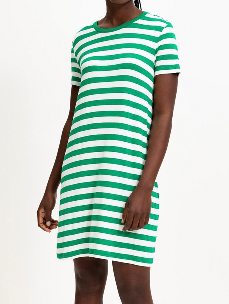 Green and white t shirt dress hotsell